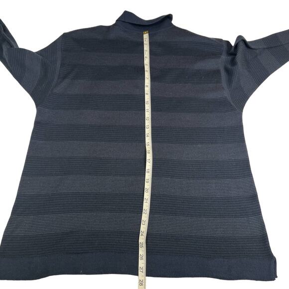 Jos J Oliver Mens XL Sweater Blue Made in Italy Merino Wool blend striped FLAW - Picture 13 of 16